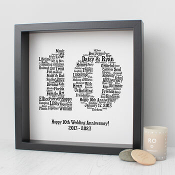 Personalised 10th Anniversary Gift For Wife Or Husband, 2 of 9