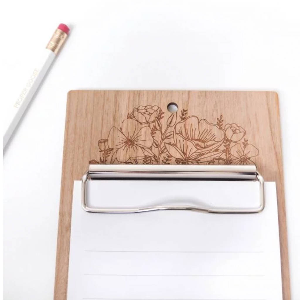 floral shopping list clipboard by proper goose