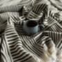 Hestia Modern, Striped Cotton Blanket Dark Olive Green, thumbnail 5 of 12