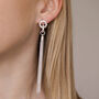 Silver Colour Knot And Tassel Design Long Drop Earrings, thumbnail 2 of 3