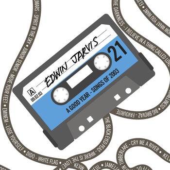 Personalised 21st Birthday Cassette Tape Print, 2 of 3