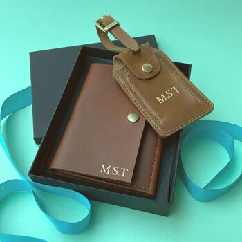 Personalised Luxe Leather Travel Gift Set, 4 of 7