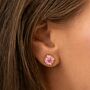 Pink Swarovski Crystal Stud Earrings, thumbnail 6 of 6