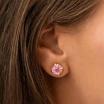 Pink Swarovski Crystal Stud Earrings, 6 of 6