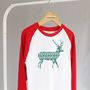Christmas Reindeer Baseball T Shirt, thumbnail 10 of 10