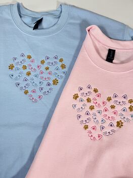 Cat Heart Embroidered Sweatshirt, 3 of 5