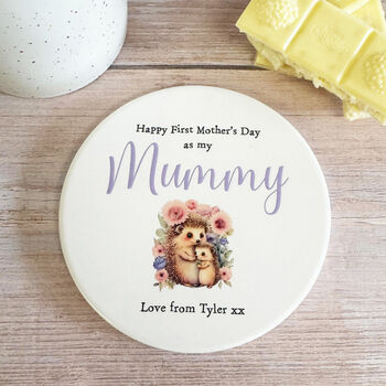 First Mother's Day Porcelain Round Coaster Mum Gift, 6 of 6