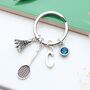 Badminton Personalised Keyring Shuttlecock And Racket, thumbnail 1 of 9