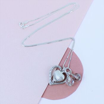 Two Heart Necklace In Sterling Silver, 6 of 9