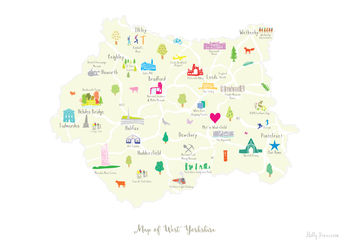 Personalised West Yorkshire Map: Add Favourite Places, 3 of 4