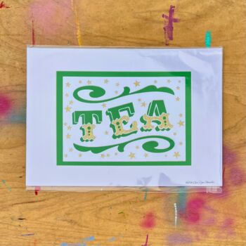 Paper Cut Lettering Art ‘Tea’ A3 Poster, 4 of 8