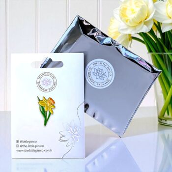 Daffodil Spring Flower Enamel Pin Brooch, 2 of 8