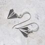 Sterling Silver Dangly Paper Airplane Earrings, thumbnail 1 of 9