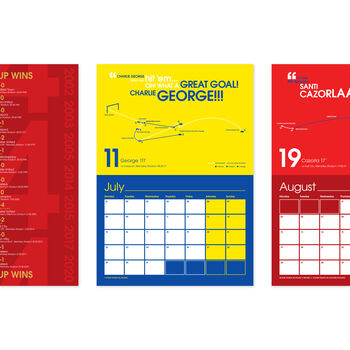 Arsenal 2024 Calendar Gift Set: Aubameyang Framed Print, 9 of 11