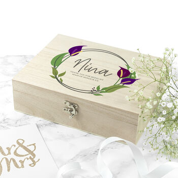 Personalised Floral Bridesmaid Keepsake Box, 2 of 12