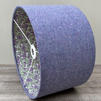 Violet Columbine Purple Tweed Botanical Lined Lampshade, 8 of 8