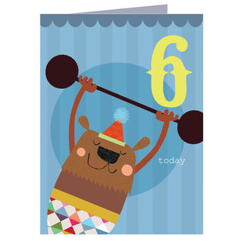Mini Bear 6th Birthday Card, 2 of 3