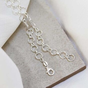 Sterling Silver Shimmer Link Necklace, 4 of 9
