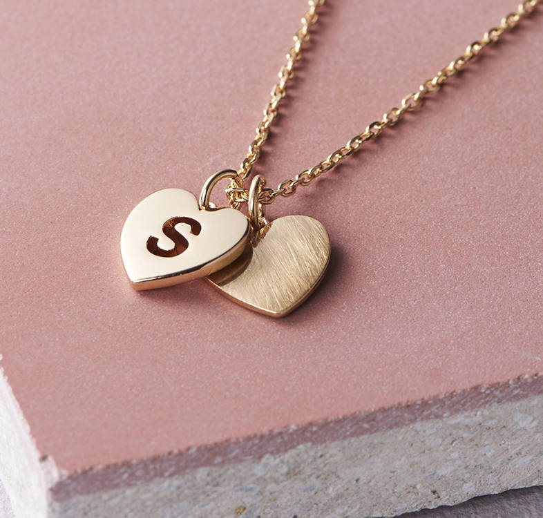 double heart necklace by j&s jewellery | notonthehighstreet.com