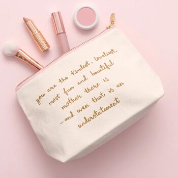 'The Kindest Mother' Printed Canvas Makeup Bag, 2 of 8