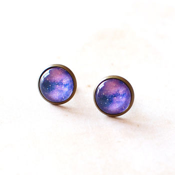 Purple Galaxy Earrings, 2 of 3