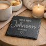 Personalised Slate Wedding Coaster Mr And Mrs Gift, thumbnail 1 of 8