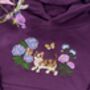 Kids Cottagecore Cat In Flowers Embroidered Hoodie, thumbnail 4 of 6