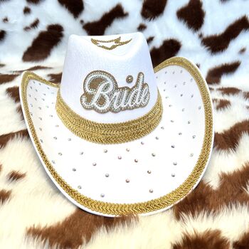 Bride To Be Cowgirl Hat With Veil, 7 of 8