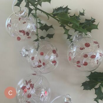 Set Of Six 7cm Sequin Glass Baubles, 3 of 9