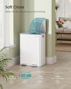 Dual Compartment Kitchen Bin Pedal Trash Can, 4 of 7