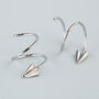 Sterling Silver Arrowhead Spiral Hoop Earrings, thumbnail 3 of 5