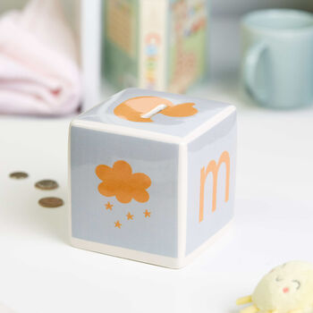 Personalised Baby Building Block Money Box, 2 of 10