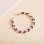 Red And Crystal Colour Leaf Design Tennis Bracelet, thumbnail 1 of 4