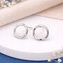 Sterling Silver Organic Open Hoop Stud Earrings – 10mm, thumbnail 1 of 7
