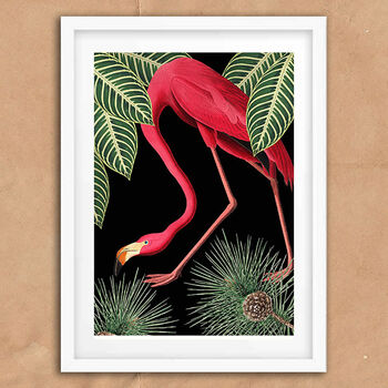 Flamingo Floral Vintage Style Art Print, 3 of 5