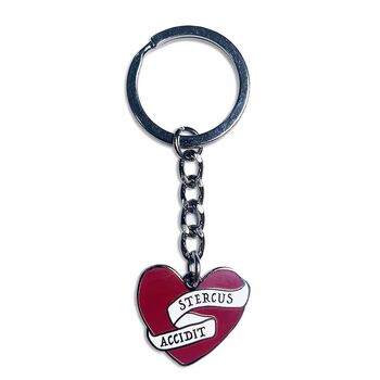 Shit Happens Latin Motto Enamel Keyring Gift, 2 of 2