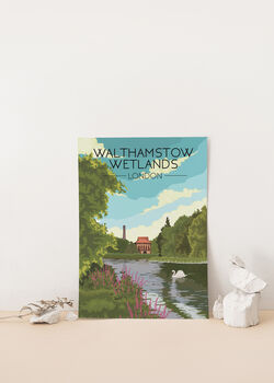 Walthamstow Wetlands Travel Poster Art Print, 2 of 8