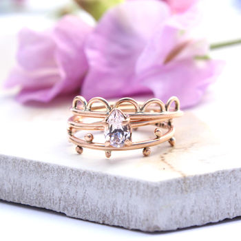 Pablo Delicate Scalloped 9ct Rose Gold Ring, 4 of 4