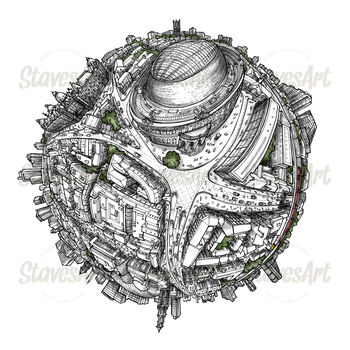 The Leeds Corn Exchange Hand Drawn Map Print, 5 of 5