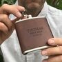 Personalised 'Best Man' Leather Hip Flask, thumbnail 2 of 9