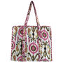 Pink And White Ikat Design Large Quilted Shoulder Bag, thumbnail 2 of 6