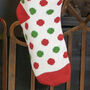 Personalised Polka Dot Knitted Stocking With Pom Poms, thumbnail 9 of 9