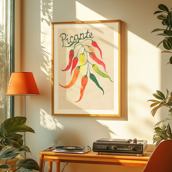Picante Chilli Kitchen Wall Art | Hand Painted Print, 4 of 12