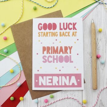 Good Luck Starting Back At School Card, 4 of 6