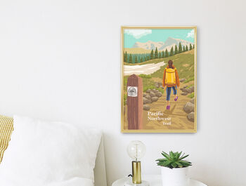 Pacific Northwest Trail USA Travel Poster Art Print, 3 of 8