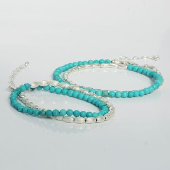 Turquoise Howlite And Sterling Silver Necklace Or Bracelet, 6 of 11
