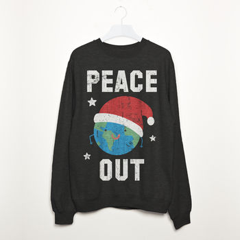 Peace Out Women's Festive Christmas Sweatshirt, 4 of 5