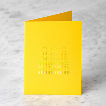 Braille Birthday Card | Birthday Cake | Yellow, 2 of 2