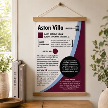 Personalised 50th Birthday Gift Birth Year Print For Football Fans, 4 of 11