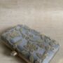 Grey Handcrafted Pearl Rectangular Clutch Bag, thumbnail 2 of 9